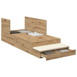 Storage Bed Frame with Drawer Artisan Oak 80 cm Engineered Wood 3335604