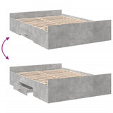 Bed Frame with Drawers without Mattress Concrete Grey 120x200 cm 3280303