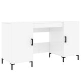 Desk High Gloss White 140x50x75 cm Engineered Wood 829550