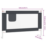 10227 Toddler Safety Bed Rail Dark Grey 120x25 cm Fabric