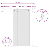 Sliding Door Hardware Kit 200 cm Steel Black 42055680