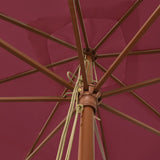 Garden Parasol with Wooden Pole Bordeaux Red 300x300x273 cm 363195