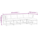 5 Piece Garden Sofa Set with Cushions White Solid Wood Pine 3217011