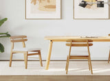 Dining Chair 2 pcs Natural and Light Solid Rubber Wood 42020518