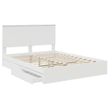 Storage Bed with Headboard White 150 x 200 cm Engineered Wood 3411194