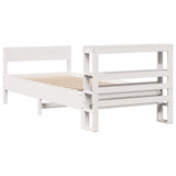Bed Frame without Mattress White 90x200 cm Solid Wood Pine 3306196