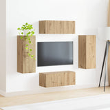 TV Wall Cabinet Set 4 pcs Artisan Oak Engineered Wood 3408924