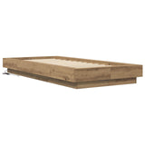 Bed Frame with LED Artisian Oak 80 x 200 cm Engineered Wood 3429588