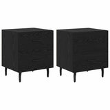 Bedside Cabinet with Drawer 2 pcs Black Oak 40 x 35 x 47.5 cm 882046