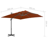 Cantilever Garden Parasol with Aluminium Pole Terracotta 300x300 cm 312316