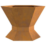 Fire Pit Brown 50 x 50 x 40 cm Weathering Steel 858961