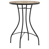 Mosaic Bistro Set Terracotta and White Iron and Ceramic 3216356