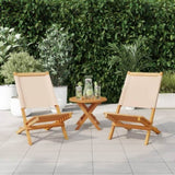 Garden Chairs 2 pcs Beige Solid Wood Acacia and Fabric 367693