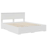 Bed Frame with Headboard White 160 x 200 cm Engineered Wood 3410870