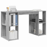 Desk with Shelf Grey Sonoma 130 x 50.5 x 75 cm Engineered Wood 869503