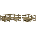 ZNTS 10 Piece Garden Lounge Set Impregnated Wood Pine 3186577