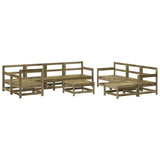 ZNTS 10 Piece Garden Lounge Set Impregnated Wood Pine 3186577