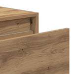 ZNTS Wall-mounted Bedside Cabinet with LED Lights Artisan Oak 860227