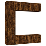 7 Piece TV Cabinet Set Smoked Oak Engineered Wood 3188651