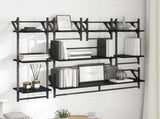Wall Shelf Set 6 pcs Black Oak 100 x 25 x 30 cm Engineered Wood 882840