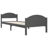 Bed Frame without Mattress Dark Grey Solid Pine Wood 100x200cm 322047