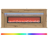 Fireplace with LED Strip Artisan Oak 130 x 20 x 69.5 cm 8021094