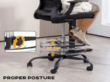 Draughtsman Chair, Mesh Drafting Chair, Ergonomic Office Chair with Flip-up Armrest, Adjustable Foot T3398P344745