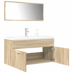 ZNTS 3 Piece Bathroom Furniture Set Sonoma Oak Engineered Wood 3325019