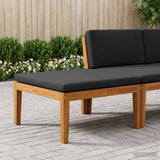 Garden Footrest with Cushion Solid Acacia Wood Natural 42022071