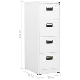 ZNTS Filing Cabinet White 46x62x133 cm Steel 336278