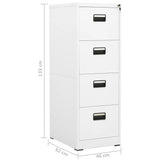 Filing Cabinet White 46x62x133 cm Steel 336278