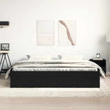 Bed Frame without Mattress Black Oak 200x200 cm Engineered Wood 3329336