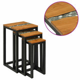 Nesting Table 3 pcs Brown Solid Teak Wood 42015919