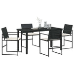 Garden Dining Set 5 pcs Black Poly rattan 3379330