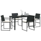 Garden Dining Set 5 pcs Black Poly rattan 3379330