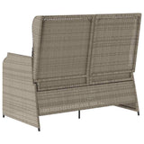 Garden Bench with Cushion Light Grey Poly Rattan 3394445