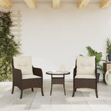Garden Chairs with Cushions 2 pcs Brown Poly Rattan 365146