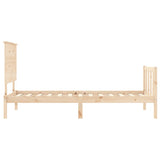 Bed Frame without Mattress Small Single Solid Wood Pine 3193361