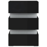 LED Bedside Cabinet High Gloss Black 45x35x67 cm Engineered Wood 326847