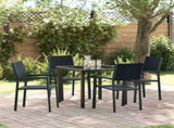 Garden Dining Set 5 pcs Black Powder-Coated Steel 3379150