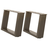 Coffee Table Legs U-Shaped 2 pcs Natural Steel 50x cm Steel 4012747