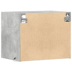 ZNTS Wall-mounted Bedside Cabinet with LED Lights Concrete Grey 852067