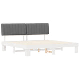 Bed Frame with Upholstered Headboard Light Grey 200 x 200 cm 3398098