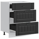 Kitchen Base Cabinet "Lucca" Black Engineered Wood 854270