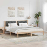 Bed Frame with Headboard Dark Grey 160 x 200 cm Solid Pine Wood 878175