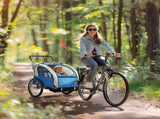 2 Seat Bike Trailer with 5 Point Harness, Baby Bike Stroller with Safety Flag, Reflectors, for 18 T3398P348586