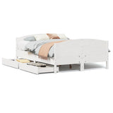 Bed Frame without Mattress White 135x190 cm Double Solid Wood Pine 3301798