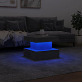 Coffee Table with LED Lights Concrete Grey 50x50x40 cm 839843