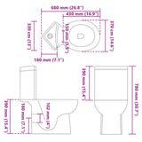 WC Ceramic Toilet Bathroom Corner Toilet Black 141134