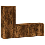 2 Piece TV Cabinet Set Smoked Oak Engineered Wood 3188739
